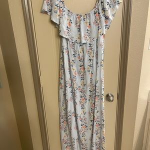 A• Glow maternity maxi dress.